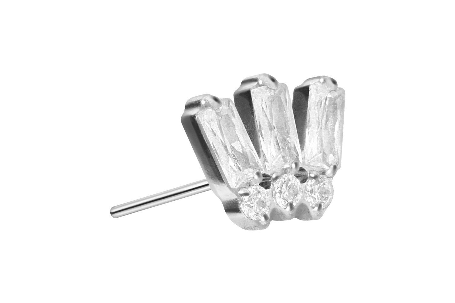 Titan Aufsatz mit Push Pin 6 EINGEFASSTE KRISTALLE von Piercingline
